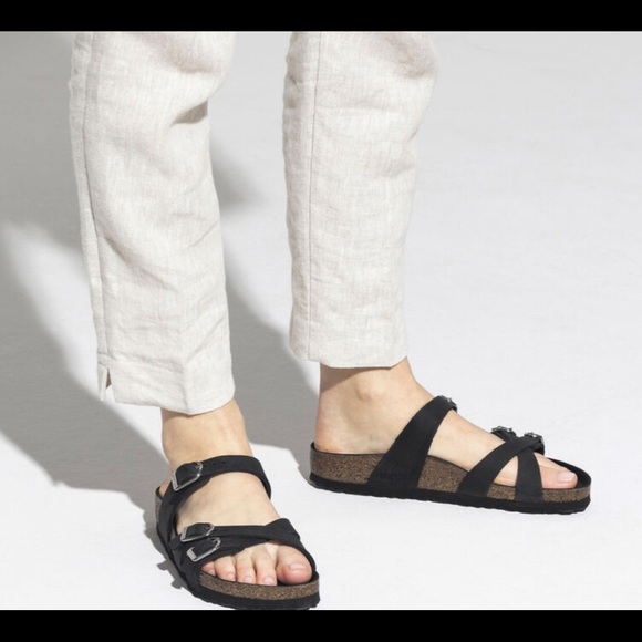 NWT Birkenstock Franca Oiled-Leather Black Sandals - Picture 2 of 14